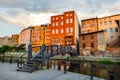 Architecture of Mill Island in Bydgoszcz city at Brda river, Poland Royalty Free Stock Photo