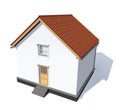 Architecture model house red isolated in white Royalty Free Stock Photo