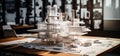architecture models and paper on the desk Royalty Free Stock Photo