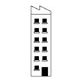 Architecture modern urban building cartoon in black and white Royalty Free Stock Photo