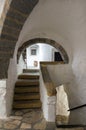 Architecture of the monastery of Saint John the Theologian in Patmos island, Dodecanese, Greece Royalty Free Stock Photo