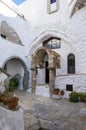 Architecture of the monastery of Saint John the Theologian in Patmos island, Dodecanese, Greece Royalty Free Stock Photo