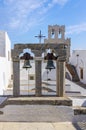 Architecture of the monastery of Saint John the Theologian in Patmos island, Dodecanese, Greece Royalty Free Stock Photo