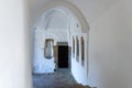 Architecture of the monastery of Saint John the Theologian in Patmos island, Dodecanese, Greece Royalty Free Stock Photo