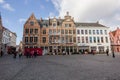 Architecture of narrow bicked street of Brugge Royalty Free Stock Photo