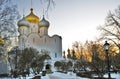 Architecture of Novodevichy convent in Moscow. Smolensk Icon church Royalty Free Stock Photo