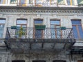 Architecture of the old area. Balconies of the old city. Cozy south facing balconies