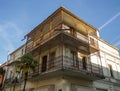 Architecture of the old area. Balconies of the old city. Cozy south facing balconies