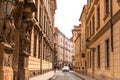 The architecture of the old city of Prague. Ancient buildings, cozy streets