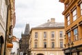 The architecture of the old city of Prague. Gunpowder Tower