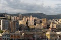 Architecture of the Old Port area of Genoa. View from the sea. Italy Royalty Free Stock Photo