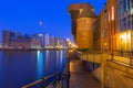 Architecture of the old town of Gdansk with historic Crane at Motlawa river, Poland Royalty Free Stock Photo