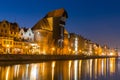 Architecture of the old town of Gdansk with historic Crane at Motlawa river, Poland Royalty Free Stock Photo