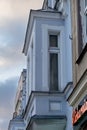 Tenement houses on the town square. Royalty Free Stock Photo