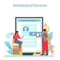 Architecture online service or platform. Idea of building project Royalty Free Stock Photo