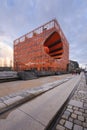 Orange cube building at Lyon city, France Royalty Free Stock Photo