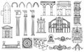 Architecture and ornaments vector set