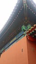 Beautiful Wall Detail in the Forbidden City in Beijing, China Royalty Free Stock Photo