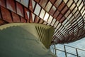 Architecture: particular exhibition building with iridescent ceramic tiles, with various reflections, Royalty Free Stock Photo