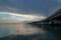 Architecture Penang Bridge in sunrise morning Royalty Free Stock Photo