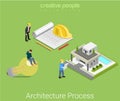 Architecture plan construction idea house flat isometric vector Royalty Free Stock Photo