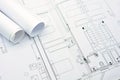 Architecture plan on paper Royalty Free Stock Photo