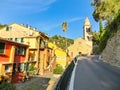 Architecture of Portofino, in the Metropolitan City of Genoa on the Italian Riviera in Italy Royalty Free Stock Photo