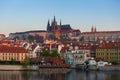 Architecture of the Prague castle at sunrise, Czech Republic Royalty Free Stock Photo