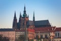 Architecture of the Prague castle at sunrise, Czech Republic Royalty Free Stock Photo