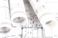 Architecture rolls architectural plans architect blueprints