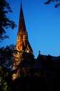 Church With Spire In Saskatoon Saskatchewan At Night