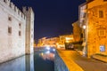 Architecture of Scaligero Castle at Garda lake in Sirmione, Italy Royalty Free Stock Photo