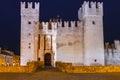 Architecture of Scaligero Castle at Garda lake in Sirmione, Italy Royalty Free Stock Photo