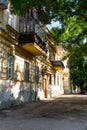 Architecture of Sevastopol. Old courtyard on a summer day Royalty Free Stock Photo