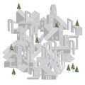 Architecture in shape of labyrinth.