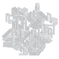 Architecture in shape of labyrinth.