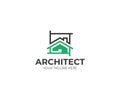 Architecture sketch logo template. House project vector design