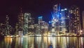 Architecture - Skyline of Brisbane by night Qld Australia Royalty Free Stock Photo