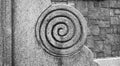 Architecture spiral element Circle stone sculpture Royalty Free Stock Photo