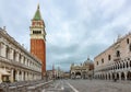 Architecture of St. Mark\'s square with Campanile tower, basilica San Marco and Doge\'s palace, Venice, Italy Royalty Free Stock Photo