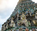 Architecture statues detail of Wat Arun temple