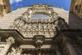 Architecture, Stone facade of the Montserrat monastery cathedral Royalty Free Stock Photo