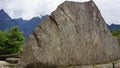 Sacred Rock piece of Inca culture located Machu Picchu cusco Royalty Free Stock Photo