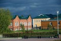 Architecture of Strelka region in Nizhny Novgorod, Russia.