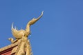 Architecture on the temple Thai gable roof against blue sky back Royalty Free Stock Photo