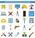 Architecture and tooling set icons