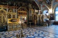 Architecture of Trinity Sergius Lavra. Old church interior. Royalty Free Stock Photo