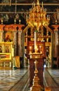 Architecture of Trinity Sergius Lavra, Russia. Old church interior Royalty Free Stock Photo