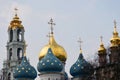 Architecture of Trinity Sergius Lavra in Sergyev Posad, Russia. Old churches.