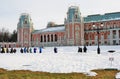 Architecture of Tsaritsyno park in Moscow. Color photo. Royalty Free Stock Photo